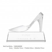 水晶鞋水晶靴水晶高跟鞋奖杯摆件化妆品公司服装公司美容行业表彰