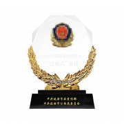 水晶奖杯定做创意光荣退休退伍军人感谢奖牌志愿者从警纪念品包邮